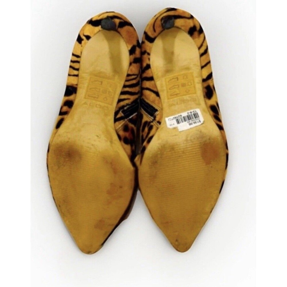 ALDO Wiema Animal Print Calf Hair Pointed Toe High Heel Ankle Boots Size 8 - Picture 8 of 10